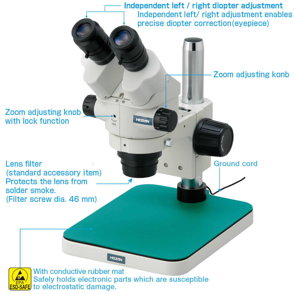 Hozan L-46 STEREO MICROSCOPE(ZOOM TYPE) Hozan L-46 STEREO MICROSCOPE(ZOOM TYPE)