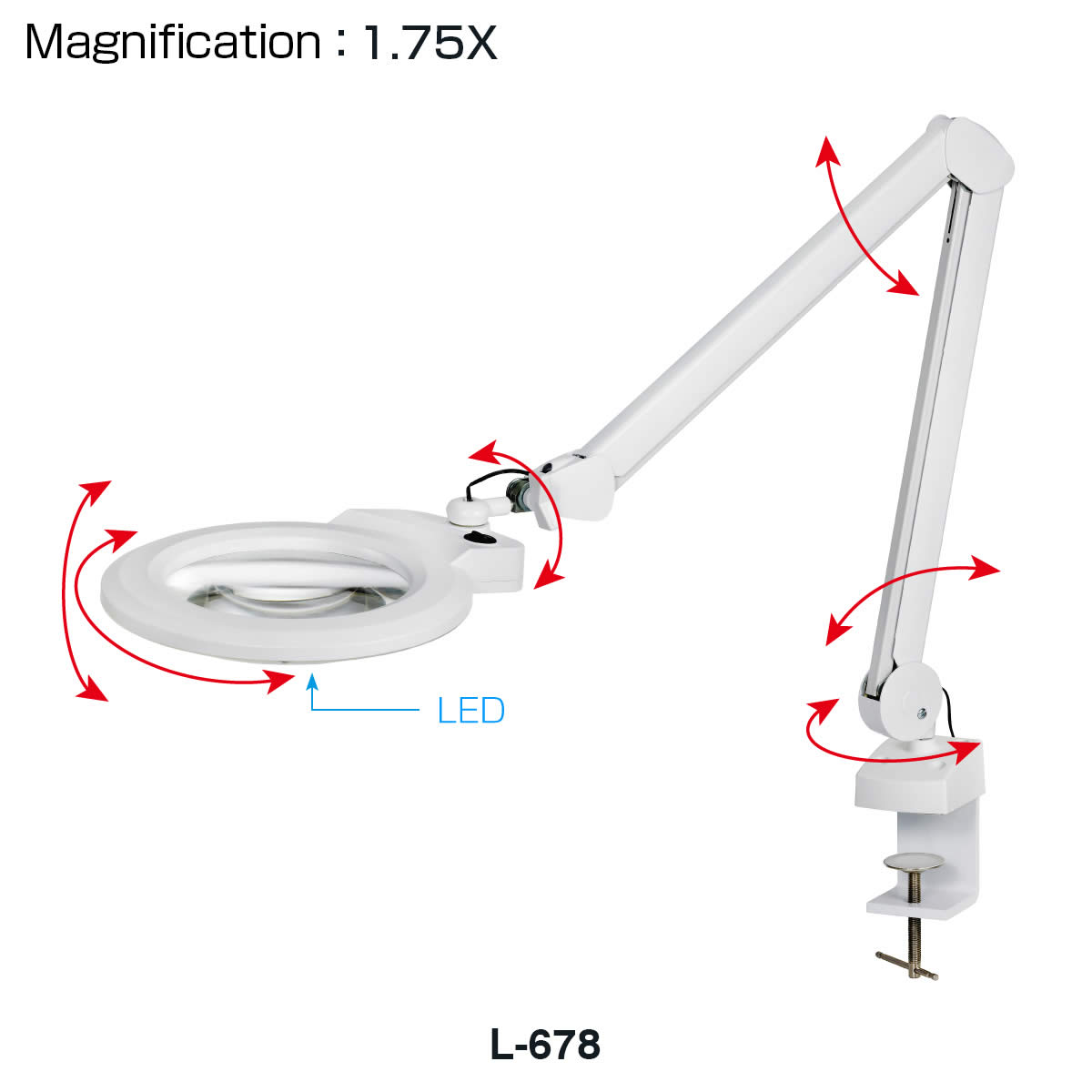 Hozan L-678 / L-679 LED ILLUMINATED MAGNIFIER Hozan L-678 / L-679 LED ILLUMINATED MAGNIFIER