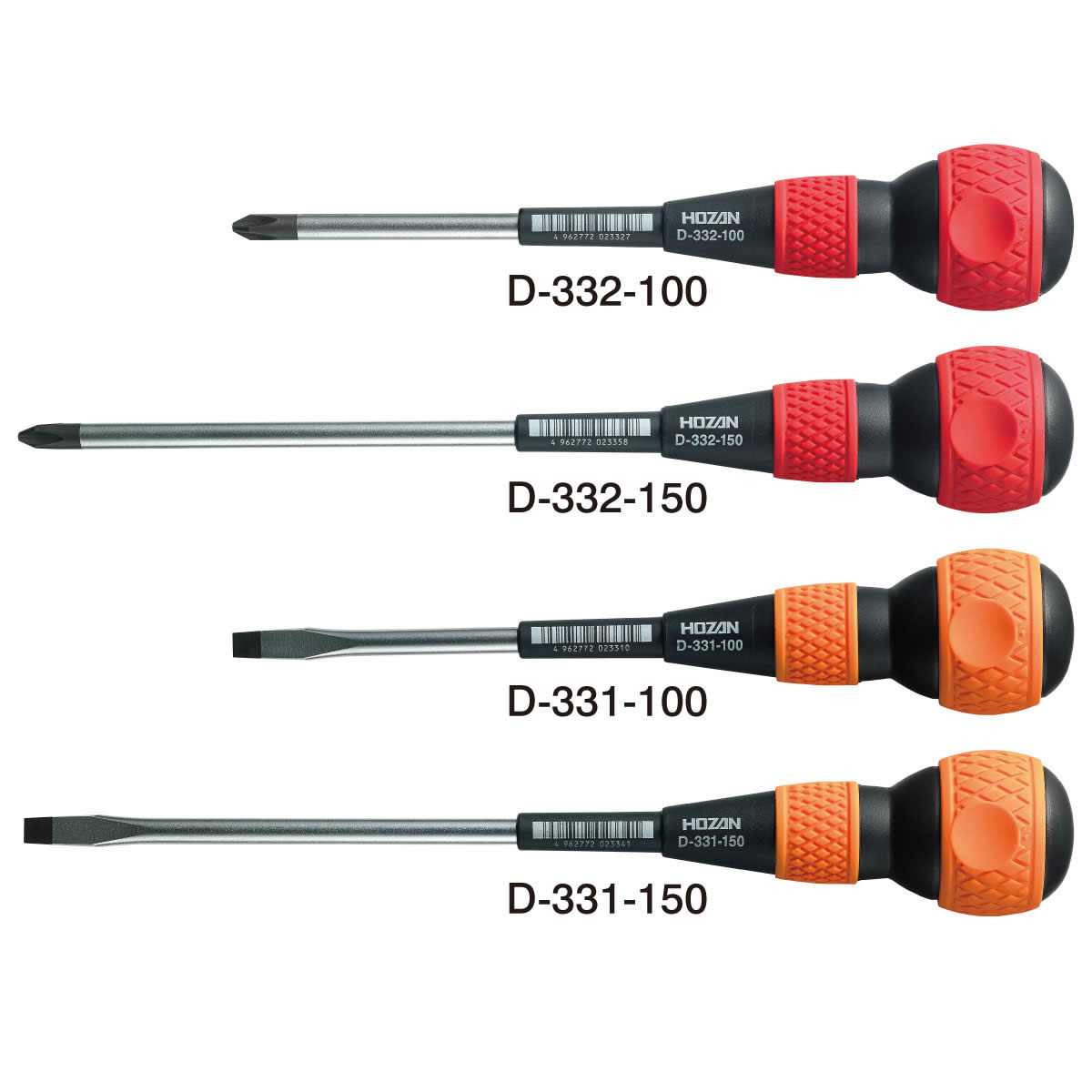 Hozan D-331 ELECTRICIAN'S SLOTTED SCREWDRIVER (plus +) D-332 ELECTRICIAN'S PHILLIPS SCREWDRIVER (- minus) Hozan D-331 ELECTRICIAN'S SLOTTED SCREWDRIVER (plus +) D-332 ELECTRICIAN'S PHILLIPS SCREWDRIVER (- minus)